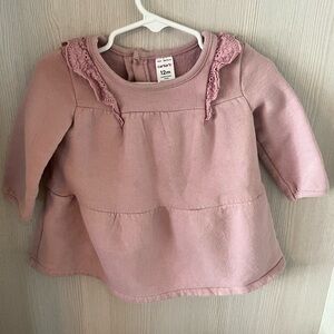 Carter's Pink Lace Trim Baby Top